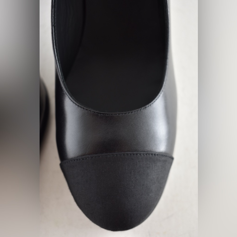 Chanel 24B Black CC Logo Mary Jane Ankle Strap Block Heel Platform Pumps 41 - Picture 8 of 16